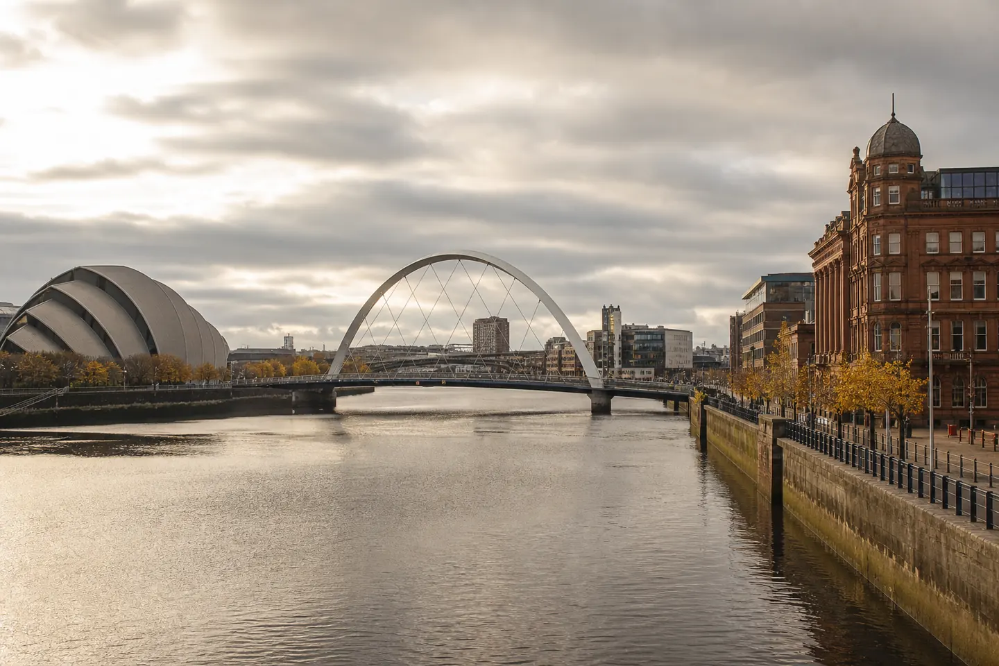 Glasgow River Clyde and city architecture representing the businesses Josh supports with SEO